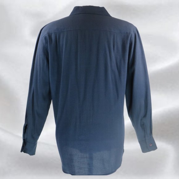 WAY-IN Blue Button Up Blouse in Size Medium - Picture 2 of 5